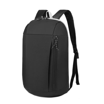 Black large-capacity multifunction backpack with top handle and side zipper pocket