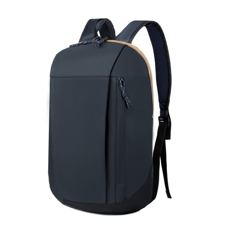 Dark blue large-capacity multifunction backpack with top handle and side zipper pocket