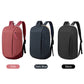 Large multifunctional backpack with side zipper and adjustable straps, in pink, dark blue, and black