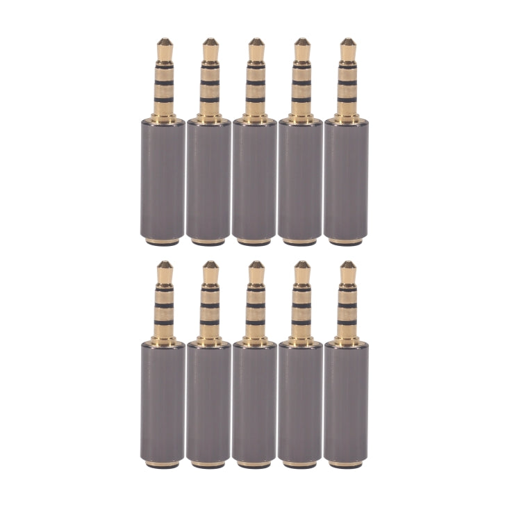 Set of 10 universal 3.5mm earphone microphone conversion plugs, gold and dark gray
