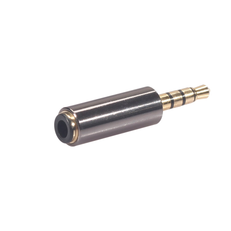 3.5mm headphone microphone conversion plug adapter, dark gray barrel and gold tip
