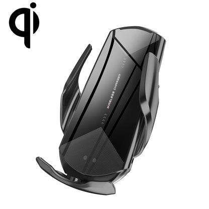 Black magnetic wireless charging car phone holder with rotating cradle clips