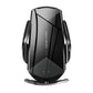 Black magnetic wireless charging car phone holder with cradle and side wing arms