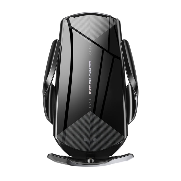 Black magnetic wireless charging car phone holder with cradle and side wing arms