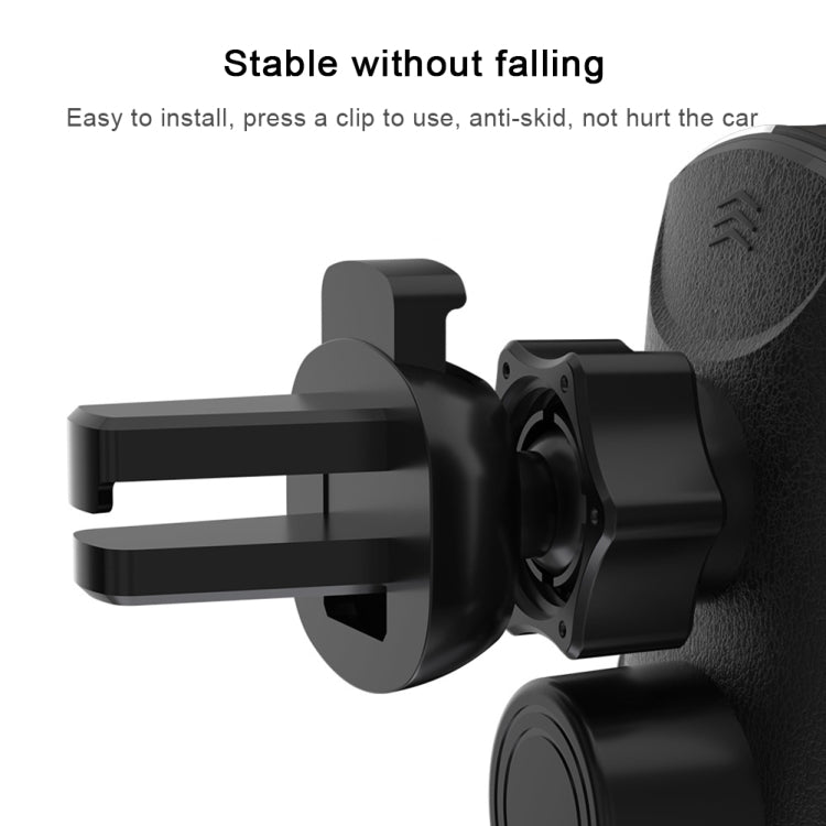 Black car phone holder mount with clamp and anti-skid contact for stable positioning
