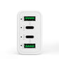 White car charger back panel showing USB-A and USB-C ports