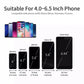 Phone holder size range for 4.0–6.5 inch phones, width 58–88 mm