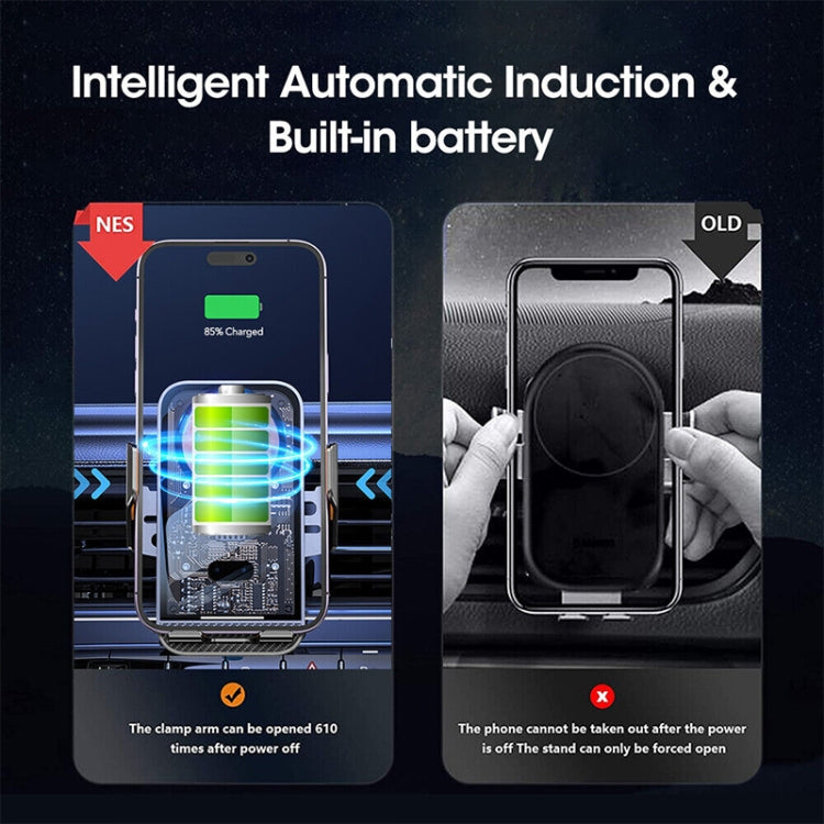 Wireless charging car holder with automatic induction and built-in battery