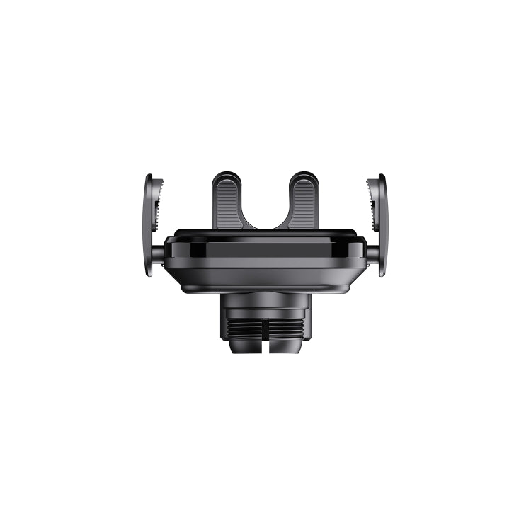 Car phone holder base view with suction mount and pivoting support arms