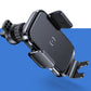 Car wireless charging phone holder with gravity arms and vented side grips