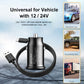 12/24V car charger with dual USB ports and USB-to-connector cable