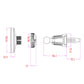 Car air vent phone holder with circular magnetic disc and vent clamp size diagram.