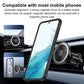 Magnetic car air vent phone holder with clamp mount holding a smartphone securely.