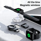 Black magnetic charging dock with strap and USB connector for Apple Watch