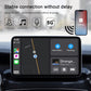 CarPlay interface shown on dashboard display with wireless signal icon
