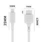 USB-C to XT60 cable size diagram with white connectors and measurements