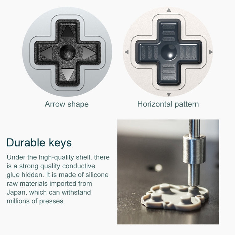 Gamepad D-pad close-up showing arrow-shape and horizontal pattern key design