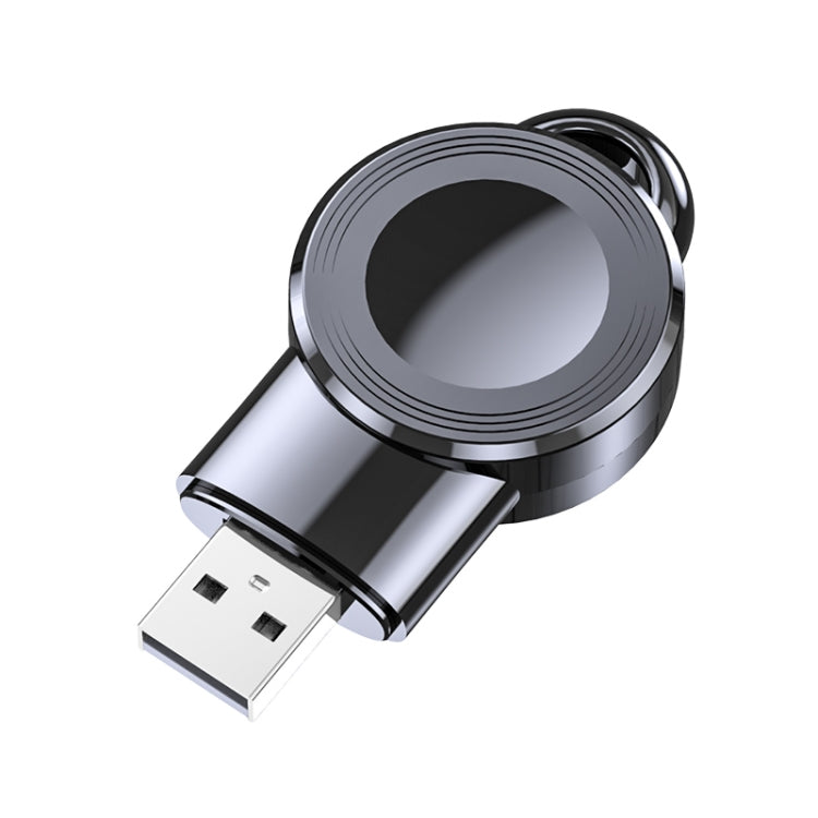 Black magnetic wireless watch charger with USB plug and ring charging dock