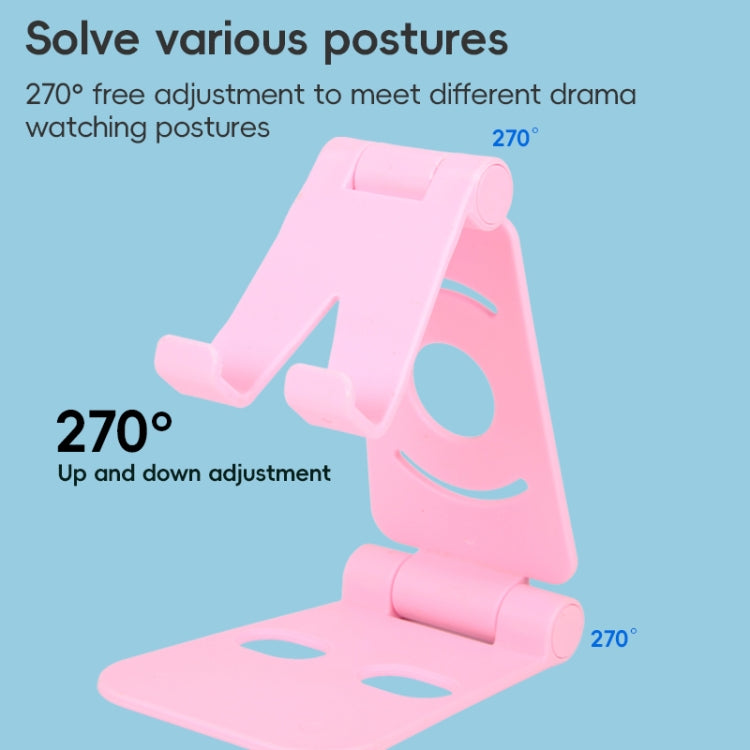 Foldable pink phone stand with adjustable arms and thick base