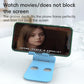 Light blue folding phone holder bracket, stand with clamp for a smartphone