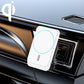White magnetic wireless car air vent charger mount with circular glowing charging pad