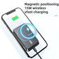 Black magnetic wireless car vent charger holding a phone with blue ring indicator