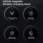 Magnetic vehicle wireless charging stand with 4 alignment and pickup icons