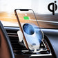 Car air vent wireless charger bracket with infrared sensor, holding a phone