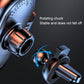 Black car air-vent wireless charger bracket with infrared sensor, rotating mount close-up