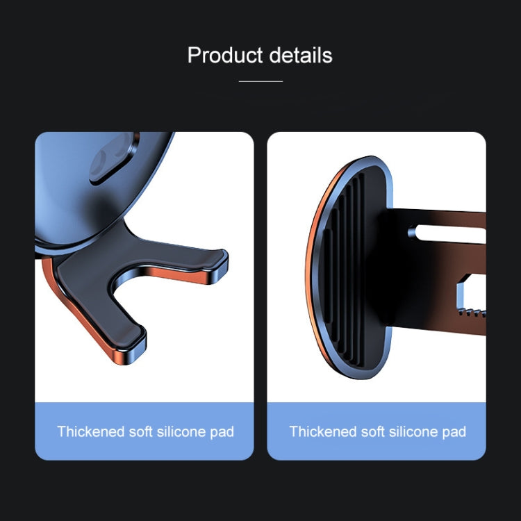 Car air-vent wireless charger bracket with infrared sensor, silicone pad detail