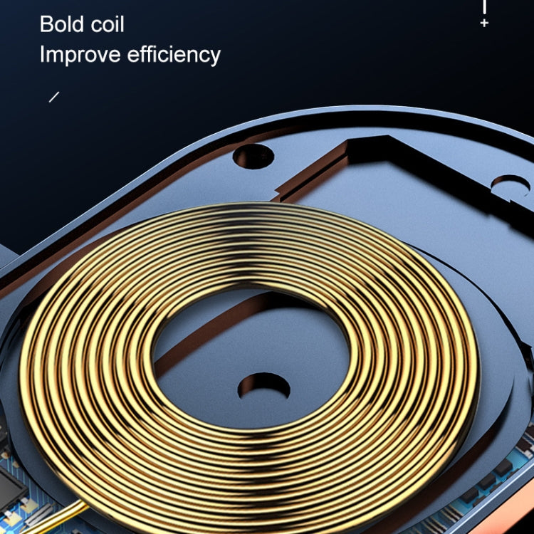 Wireless charging coil inside infrared air-vent charger bracket, close-up