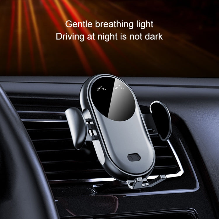 White car air-vent wireless charger bracket with infrared sensor on air vent