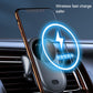 Black car air-vent wireless charger bracket with infrared sensor, illuminated charging ring