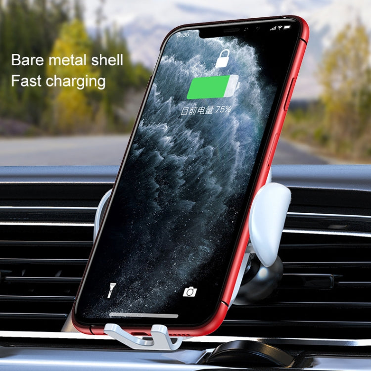 Car air vent wireless charging phone holder with infrared sensor, black