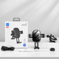 Black wireless charging car mount kit with bracket, cable, and retail box