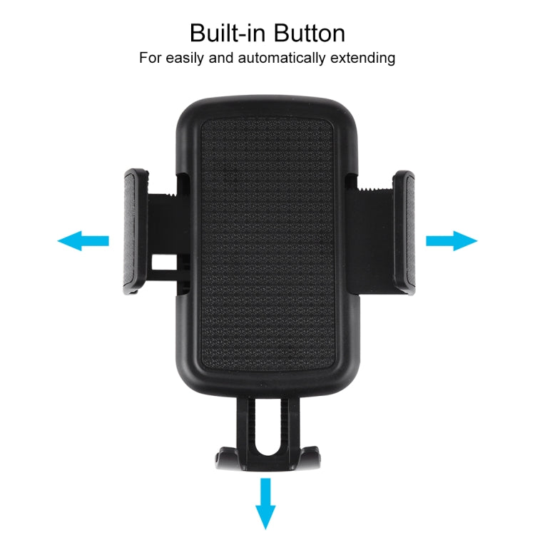 Phone holder cradle with side grips and release button, front view