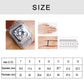 Ring size chart showing US sizes with diameter and perimeter measurements