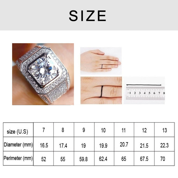 Ring size diagram showing U.S. size 10 diameter 19.9mm and perimeter 62.4mm