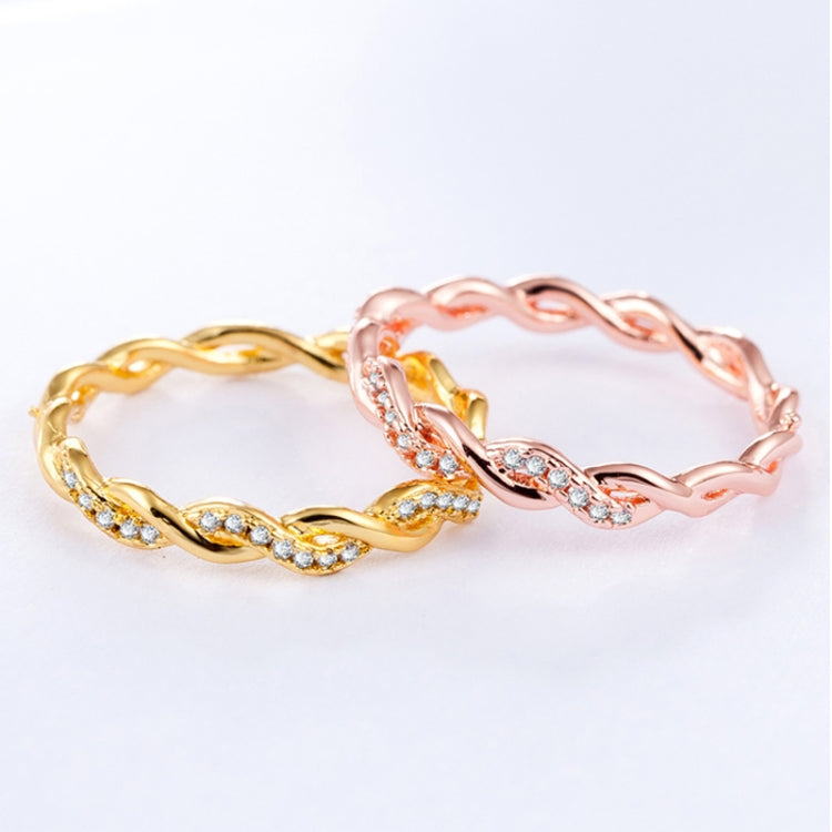 Gold and rose gold twist rhinestone rings, set