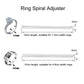 Ring spiral adjuster tool with coiled chain for resizing ring fit