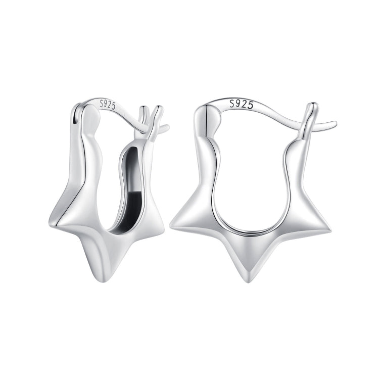 Sterling silver S925 star ear clips with hinged backing and small stud post