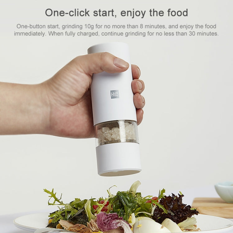 Electric pepper grinder, black with open bottom chamber and removable dust cover