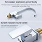 Chrome single-handle sink faucet with tall arched spout and brass water inlet