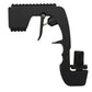 Black plastic-wrapped metal bubble squirt gun with trigger and nozzle cap