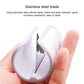 Tomato slicer blade area with stainless steel cutting insert in red and white body