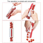 Red and white tomato slicer shown for simple press-and-slice operation