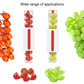 Cherry tomato slicer with clear cylinder and white-red base for slicing fruit