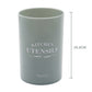 Large kitchen utensil crock with KITCHEN UTENSILS print, for storing cooking tools