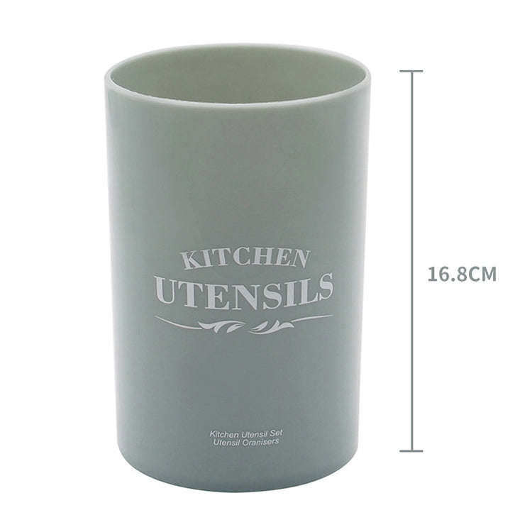 Large kitchen utensil crock with KITCHEN UTENSILS print, for storing cooking tools