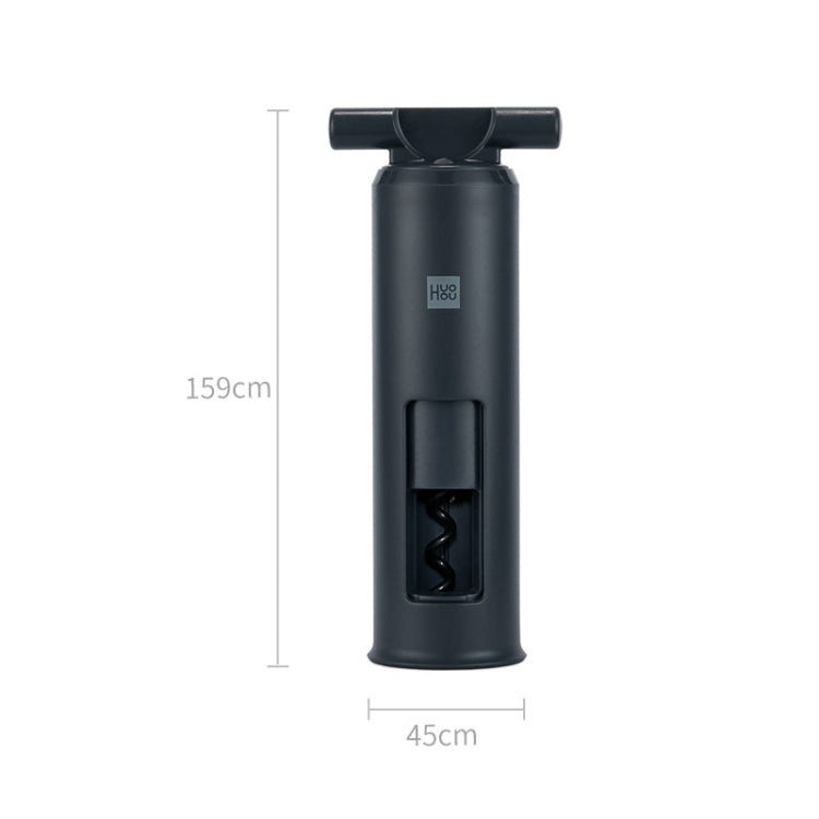 Huohou bottle opener, tall matte black cylinder with lever and base